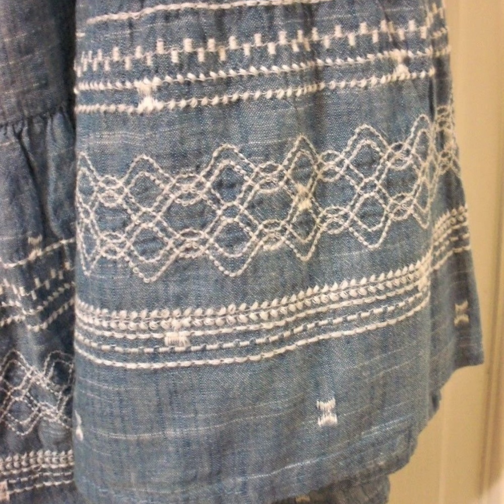 SONOMA Chambray Embellished Smocked Dress - Picture 8 of 8